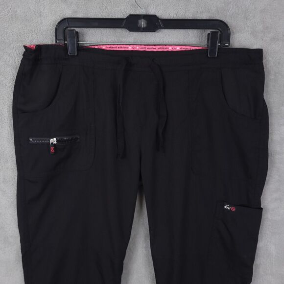 Koi Lite Scrub Pants Womens Large Black Slim Fit Mechanical Drawstring Pockets - Picture 3 of 16